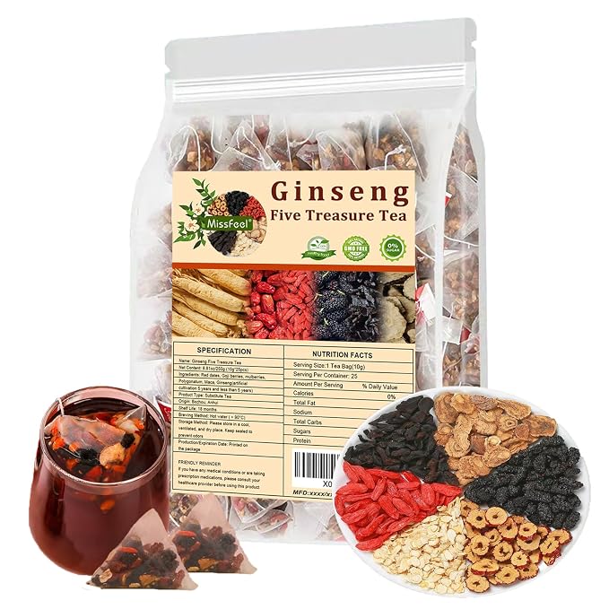Ginseng five treasure tea