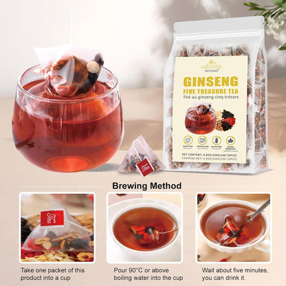 Ginseng five treasure tea